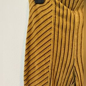 Free People Striped Mustard and Brown Flare Pants